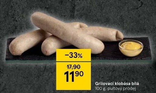Bílá grilovací klobása