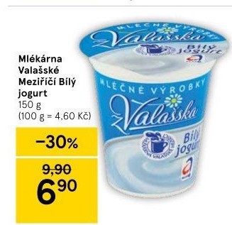 Bílý jogurt z Valašska Mlékárna Valašské Meziříčí