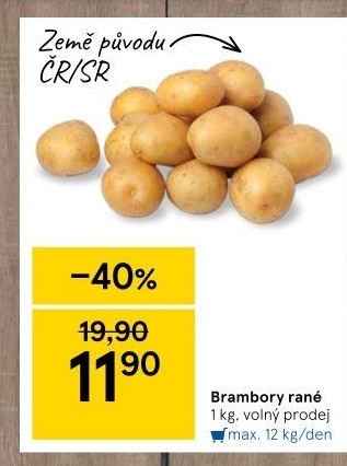 Brambory konzumní rané