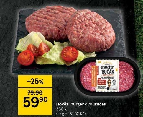 Hovězí burger dvouručák Kostelecké uzeniny
