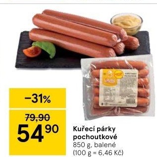 Párky kuřecí pochoutkové DZ Klatovy