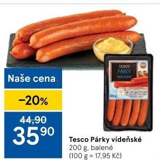 Párky vídeňské Tesco