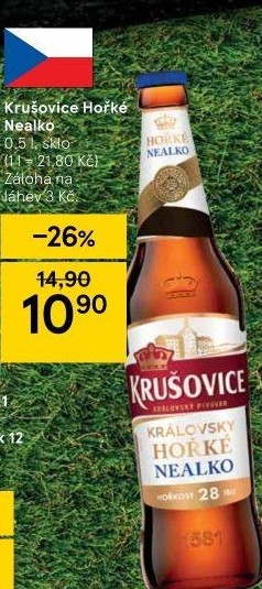 Pivo nealkoholické Královsky hořké Krušovice