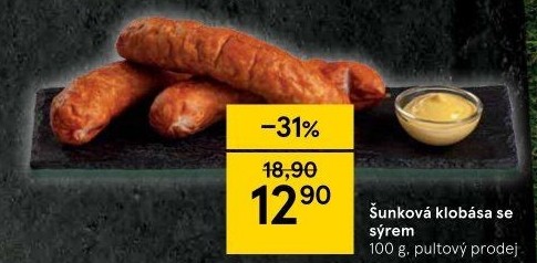 Šunková klobása se sýrem
