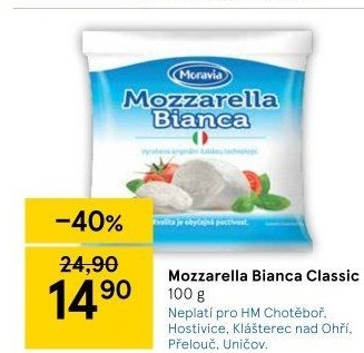 Sýr Mozzarella Bianca Moravia