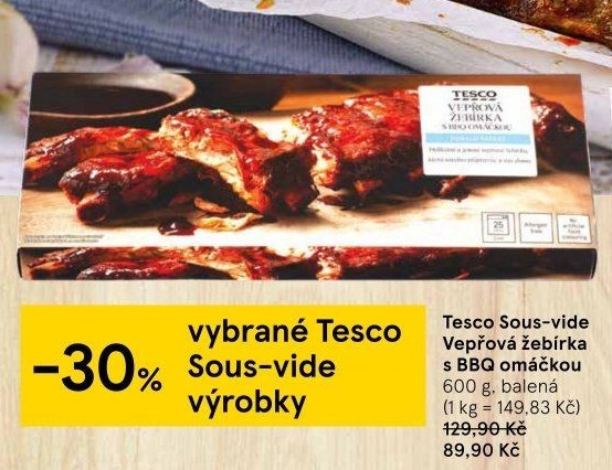 Vepřové žebírka Sous vide Tesco
