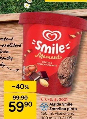 Zmrzlina v kelímku Smile Algida