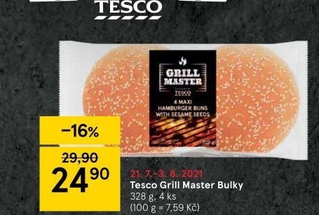 Bulka na hamburger Grill Master Tesco