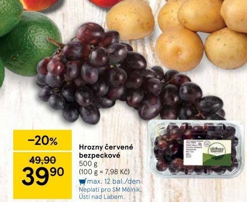 Hrozny červené bezsemenné The Grower'