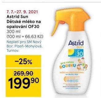 Mléko dětské na opalování ve spreji OF 30 Astrid Sun