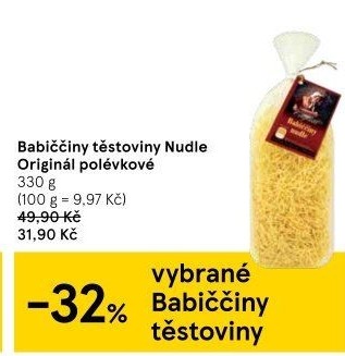 Polévkové nudle Babiččiny Druid