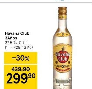 Rum kubánský bílý Aňejo 3 Anos Havana club