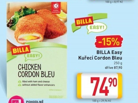 Kuřecí cordon bleu Easy Billa
