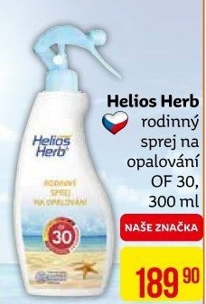 Mléko rodinné na opalování ve spreji OF 30 Helios Herb