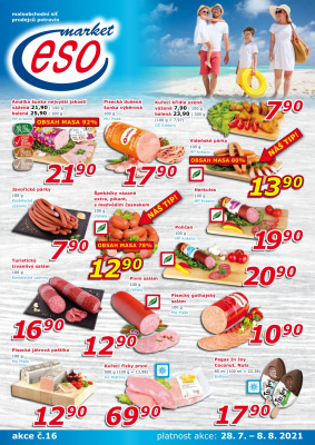 akční leták ESO MARKET 28.7.2021-8.8.2021