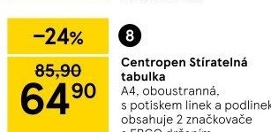 Stíratelná tabulka Centropen