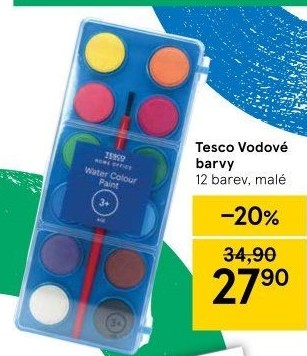 Vodové barvy Tesco