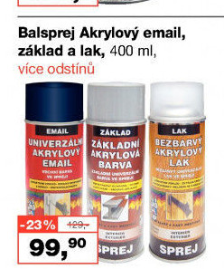 Bezbarvý akrylový lak ve sprejiBarvy a laky Hostivař