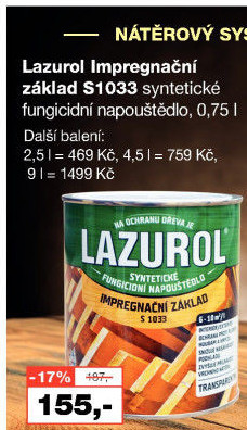 Impregnační základ na dřevo Lazurol