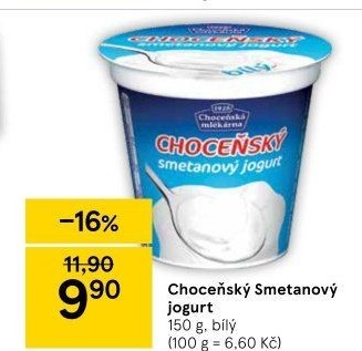 Bílý jogurt smetanový Choceňský
