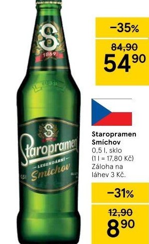 Pivo světlé výčepní 10° Smíchov Staropramen