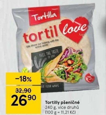 Tortilla pšeničná TortilLOVE