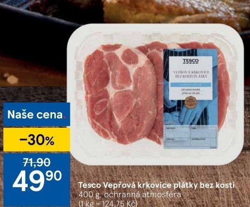 Vepřová krkovice bez kosti Tesco