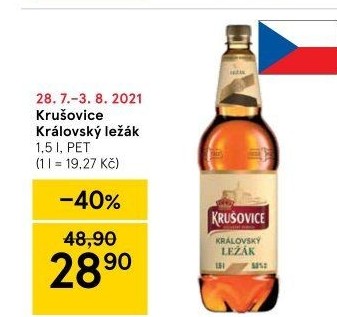 Pivo světlý ležák Královská 12° Krušovice