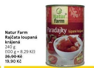 Rajčata loupaná krájená Natur Farm