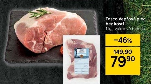 Vepřová plec bez kosti Tesco