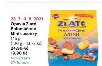 Zlaté polomáčené mini Zlaté Opavia