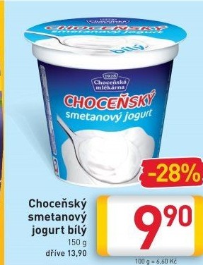 Bílý jogurt smetanový Choceňský