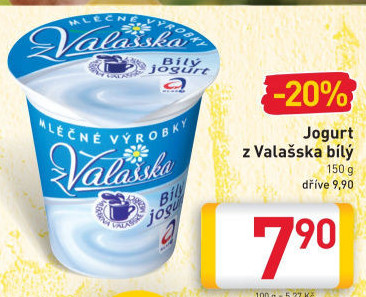 Bílý jogurt z Valašska Mlékárna Valašské Meziříčí
