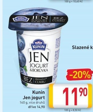 Ochucený Jen jogurt Kunín