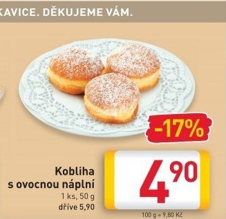 Kobliha s ovocnou náplní
