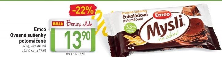 Ovesné sušenky Mysli na zdraví Emco