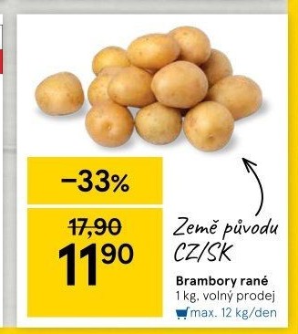 Brambory konzumní rané