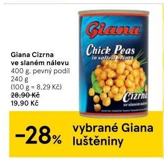Cizrna ve slaném nálevu Giana