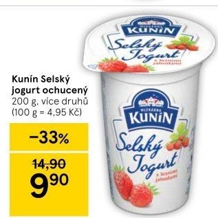 Ochucený jogurt selský Kunín