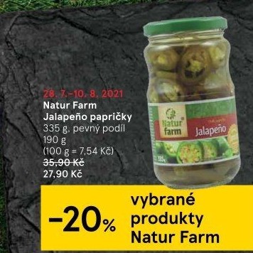 Papričky Jalapenos Natur Farm