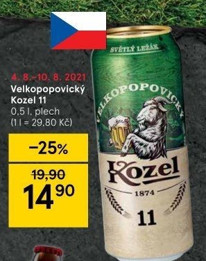 Pivo ležák 11° Velkopopovický Kozel