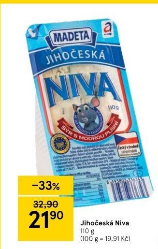 Sýr Niva Jihočeská 50% Madeta