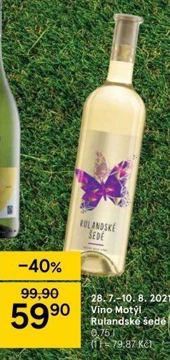Víno Rulandské šedé Motýl Víno Mikulov