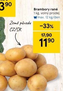 Brambory konzumní rané