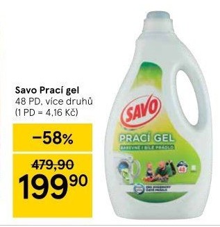 Prací gel bez chloru Savo