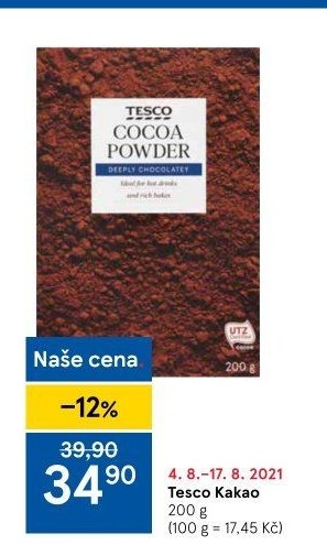 Prášek kakaový Tesco