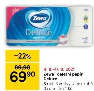 Toaletní papír 3vrstvý Deluxe Zewa