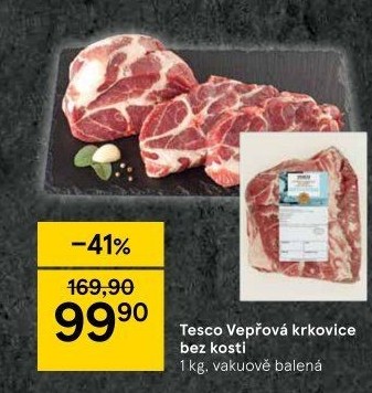 Vepřová krkovice bez kosti Tesco