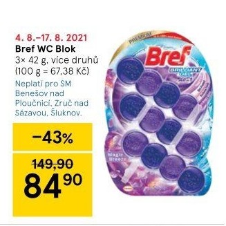 WC blok tuhý Brilliant gel Bref