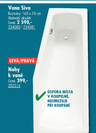 Koupelnová vana akryl Uni Hobby